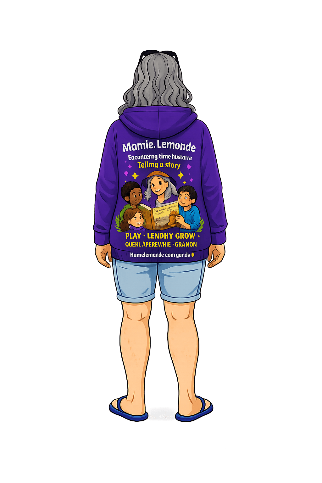 Mamie Lemonde hoodie from the back